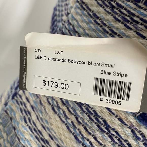 LOVERS + FRIENDS Crossroads Bodycon Dress in Blue Stripe - Picture 7 of 9